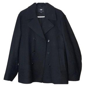 Ciao Men’s Double Breasted Wool Peacoat Large BLK